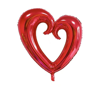 PMU Heart Shaped 24 Inch Open Center Mylar Balloon Pkg/1