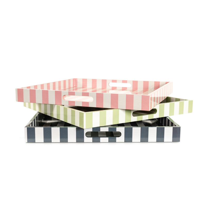 Rose Stripe Tray -Wayfair, Green