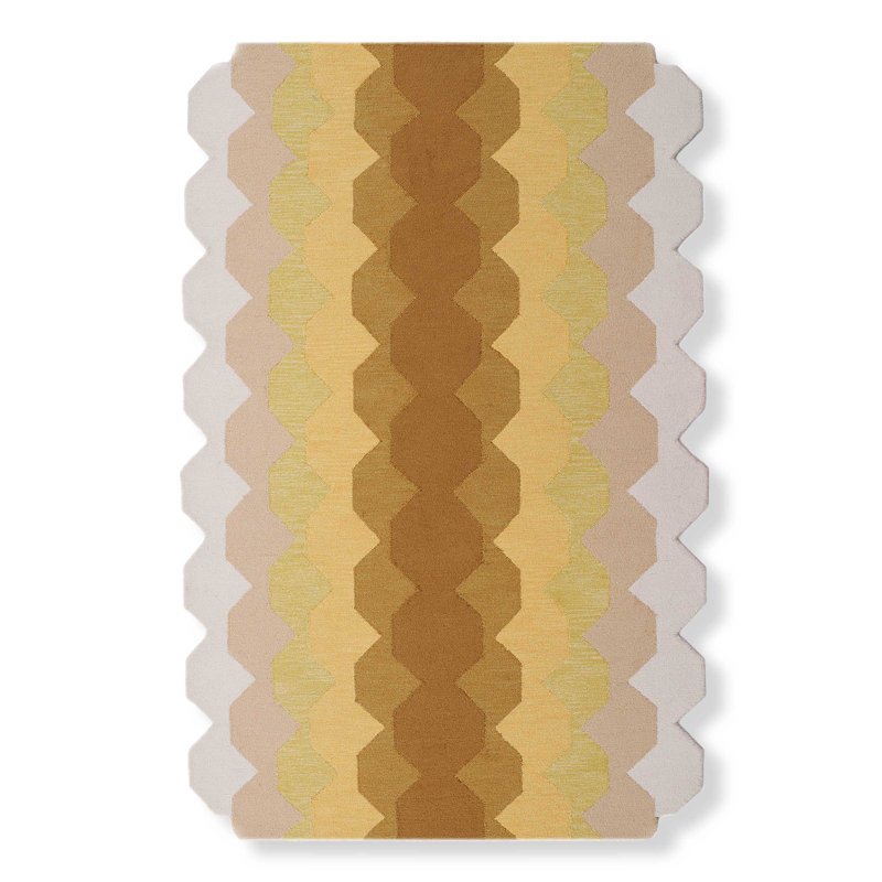 Tapis jaune touffeté à la main Ombre, Tapis de couloir 2 pi 6 po x 7 pi