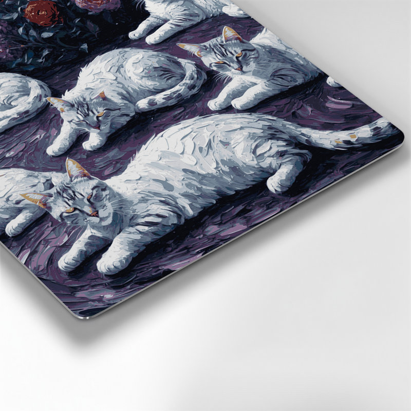 Cats American Shorthair, art mural gris en métal, H 192 po x l 192 po x P 0,05 po
