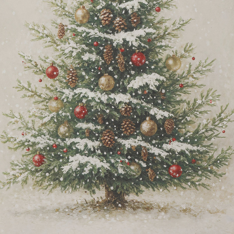 18.5X27" Gilded Frame Christmas Tree Art