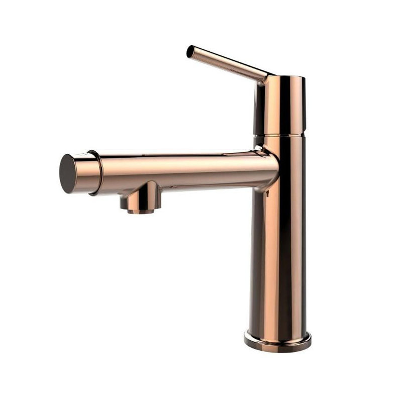 Single Handle Zinc Bathroom Sink Faucet, Rose Gold