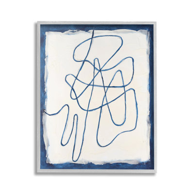 «Blue Line Abstraction Single Photo Frame» par Michael Willett sur toile