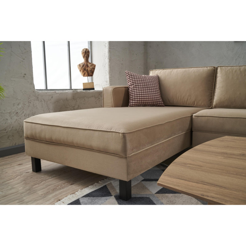 Canapé modulaire rembourré Bre, Accoudoir à droite (vu de face), 100% polyester anthracite / velours