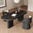 Black Oval Solid Wood Desks-108320914