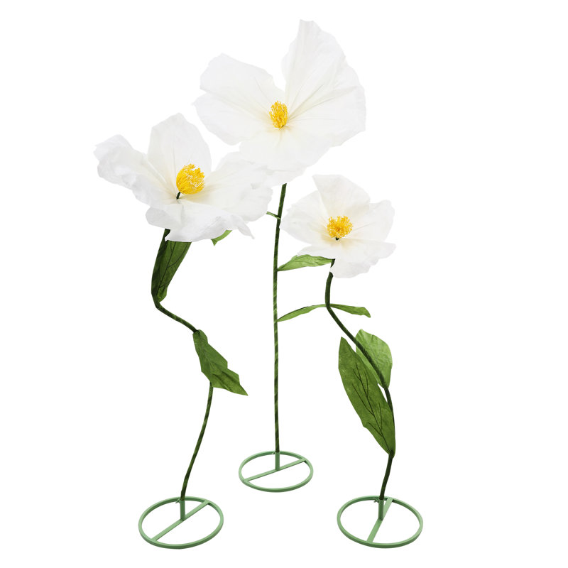 Grande fleur artificielle de 17,8 po pour la décoration de mariage, Blanc
