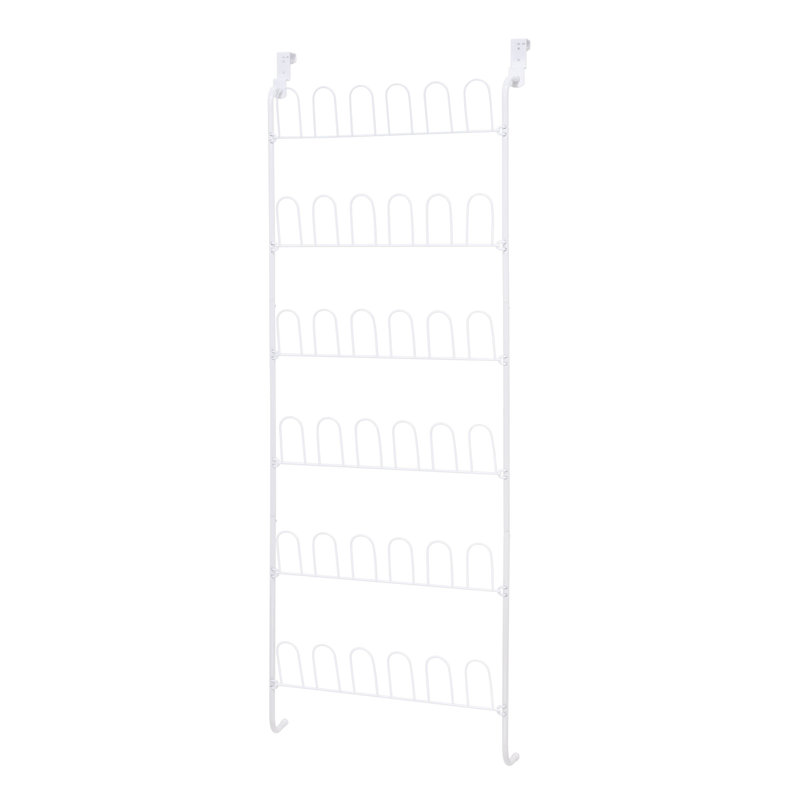 White Metal Over-the-Door 18-Pair Shoe Rack