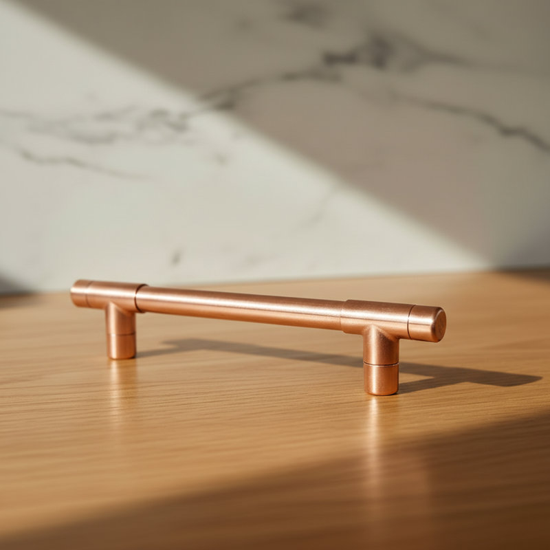 QuirkHub Handmade Copper T Bar Handle, 3.5cm H x 14.5cm W x 1.2cm D