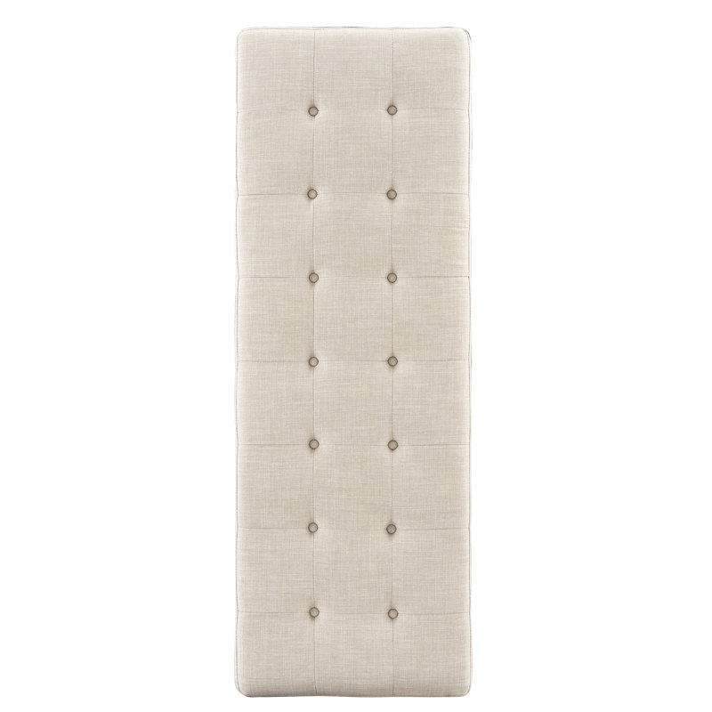 Banc rembourré en métal 100% lin Hayes, Beige