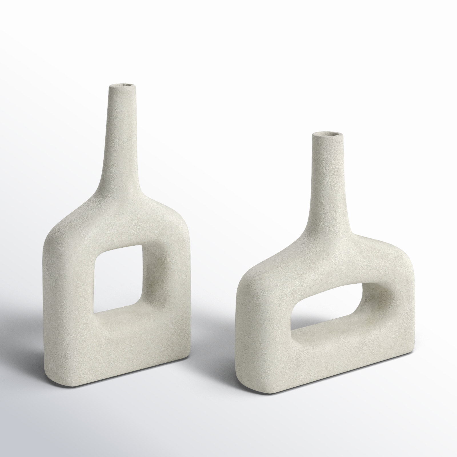 Stoneware Table Vase, White