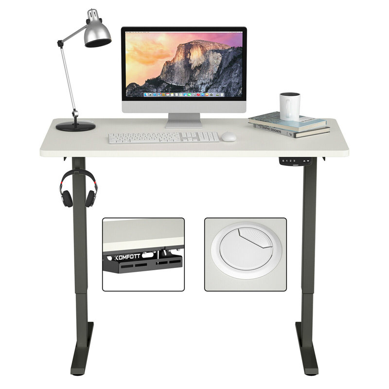 Bureau debout à hauteur ajustable électrique, Noir
