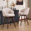 Tabourets de bar Allis de style Mid-Century moderne en chenille, tabourets de bar pivotants rembourrés avec pieds en bois, tabourets à hauteur de comptoir avec dossier à oreilles, repose-pieds, pour comptoir de bar pour îlot de cuisine, beige-76862296-80632383