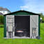 Abri de jardin en métal 8 pi x 10 pi vert + blanc-121497859-121497861