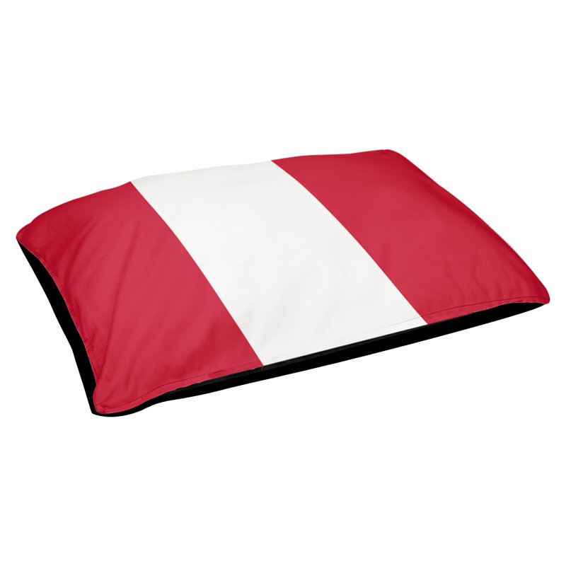 Coussin rectangulaire designer Tampa Bay, Moyen (L 30 po x l 40 po), Rouge / blanc / rouge