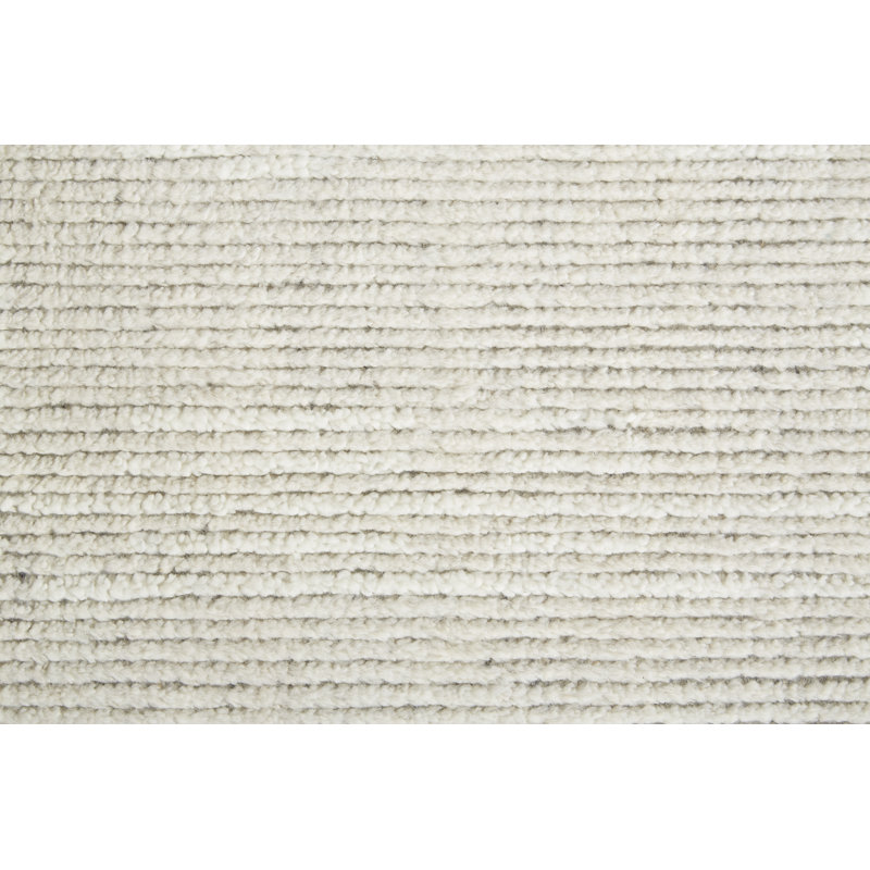 Alford Wool Striped Area Rug in Ivory, Rectangle 9'6" x 13'6"