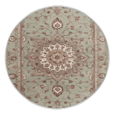 Tapis beige Tabriz lavable à la machine