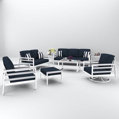 Townsend 7 Person Seating Group With Sunbrella Cushions by Birch Lane