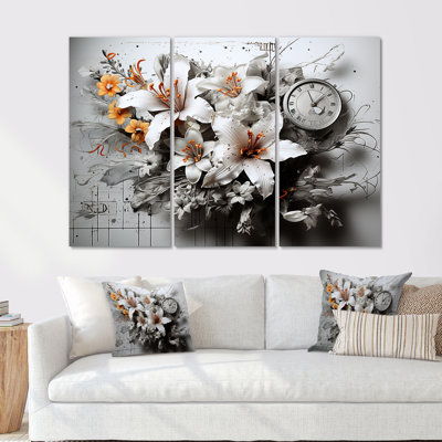 «White and Orange Urban Oasis Hibiscus Beauty - Hibiscus», ensemble de reproductions d'art mural