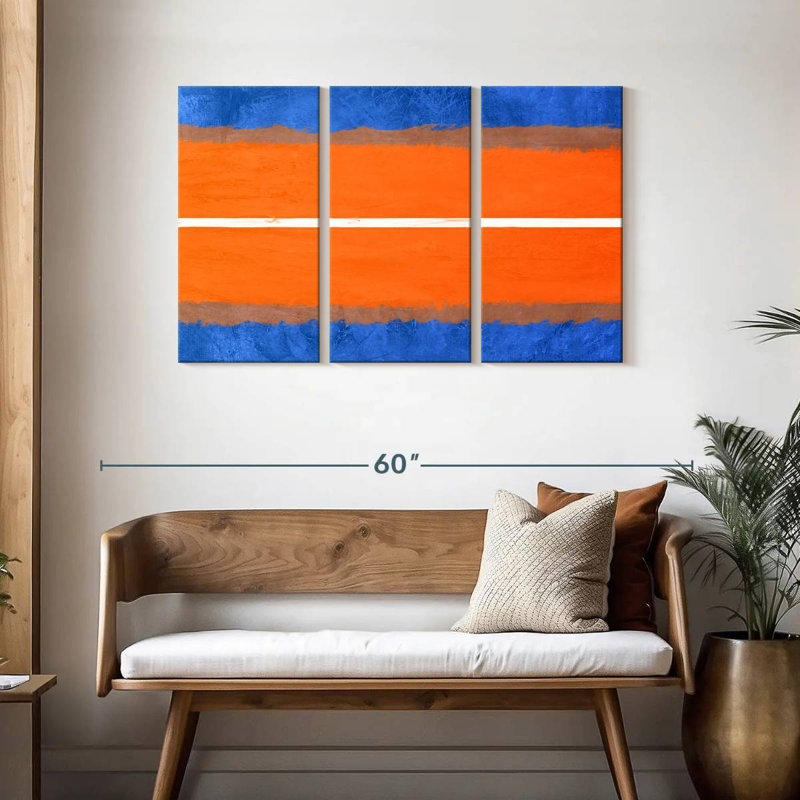 Avery Blue And Orange Abstract Theme IV, 28" H x 45" W