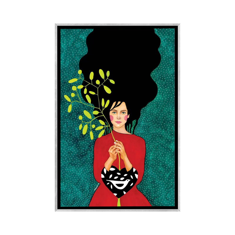 « Exist » par Hülya Özdemir-reproduction de photo, H 40 po x l 26 po x P 1,5 po, Toile avec cadre argenté, Pas de tapis