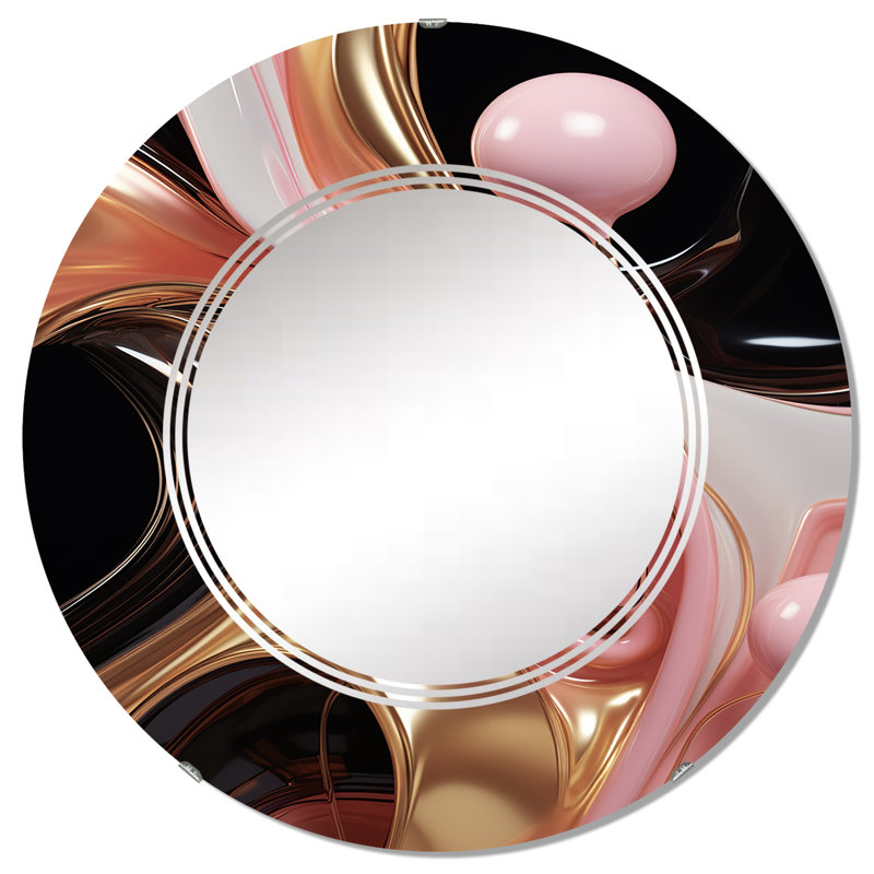 Ogdensburg - Miroir mural moderne rond, 32 po x 32 po