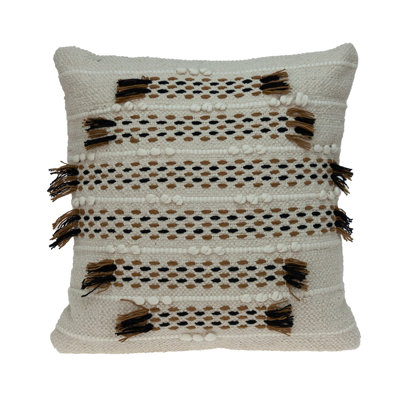 Parkland Collection Jace Transitional Beige Throw Pillow