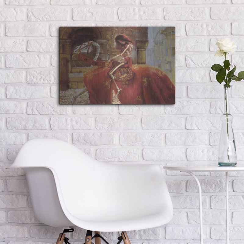"Skelly Godiva" par Marie Marfia Fine Art, H 16 po x l 24 po