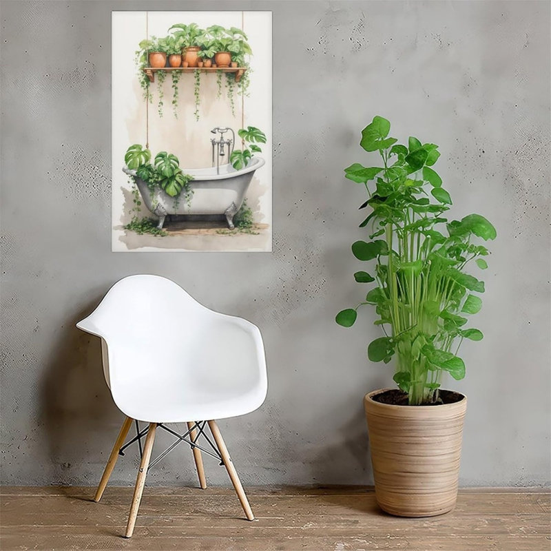 «Sage Green Leaves», art mural sur toile sans cadre 24 po x 36 po