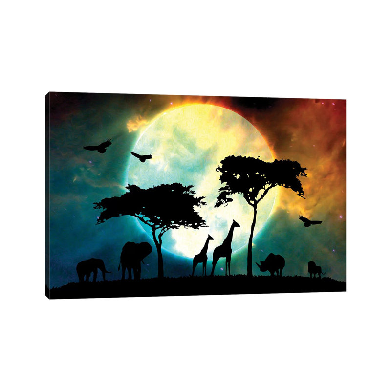 Midnight Safari by Adrian Baldovino - Print on Canvas, Wrapped Canvas, 66.04cm H x 101.6cm W x 1.91cm D