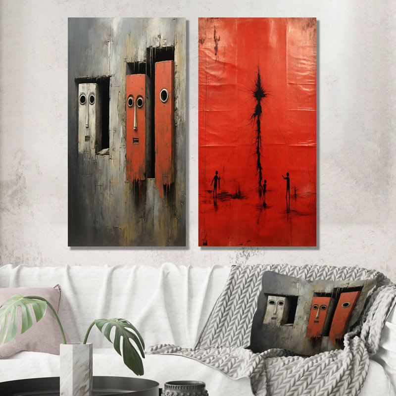 «African Mask Freedom Struggle II», ensemble de 2 reproductions d'art sur toile, Toile tendue, H 40 po x l 41 po