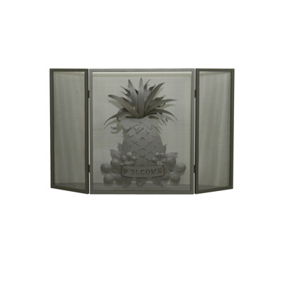 Welcome Pineapple 3 Panel Fireplace Screen