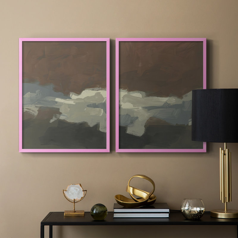 Impression encadrée Mudstone Swath I-Premium - prête à être accrochée - aucun clou requis - aucun clou requis, Rose