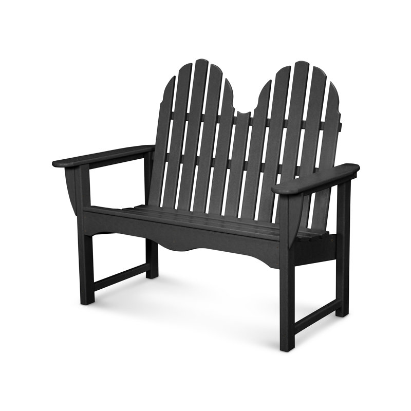 POLYWOOD Classic Adirondack 48" Bench, Black