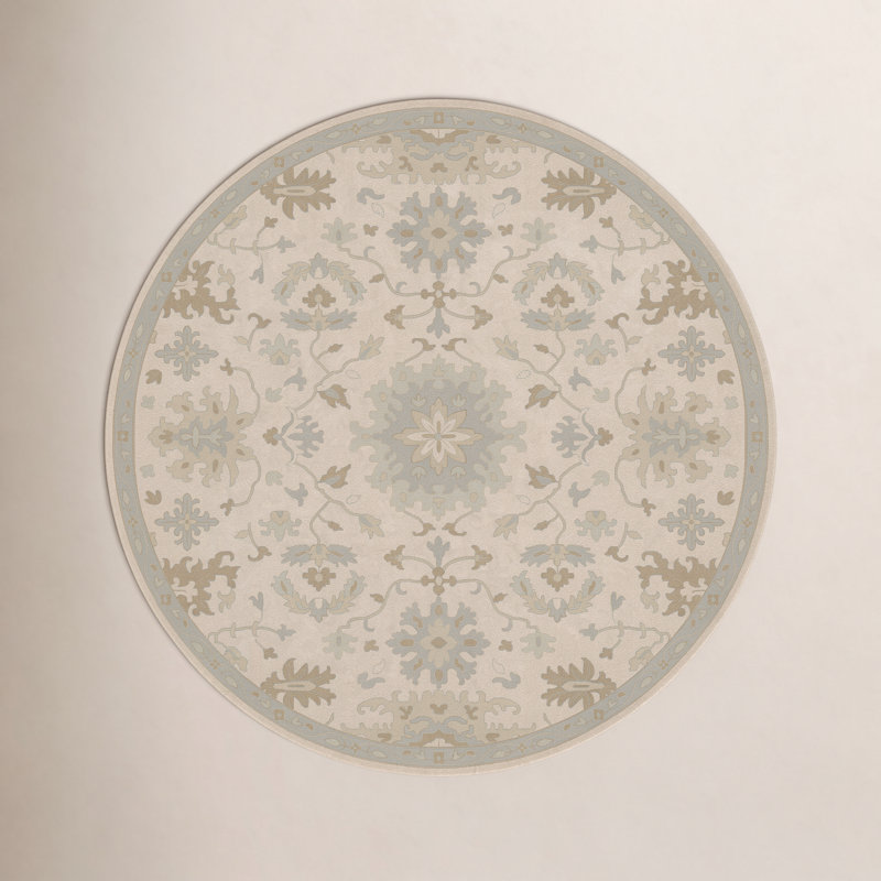 Arden Wool Floral Indoor Rug, Round 4'
