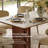 71" Mid Century Dining Table with Sintered Stone Tabletop, Rectangular Kitchen Table with Solid Wood  Pedestal for 6