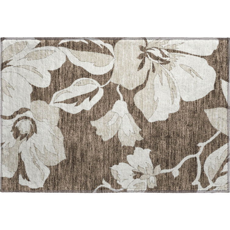 Premium Machine Washable Prisco Brown Rug