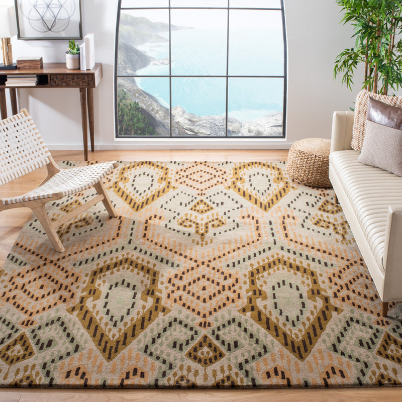 Eaton Wyndham Hand Tufted Wool Geometric Rug, Rectangle 4' x 6'