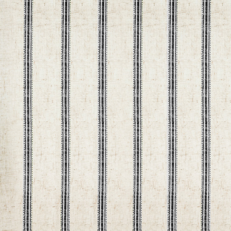 Farmhouse Striped Linen Blend Textured Light Filtering Semi Sheer Rod Pocket Back Tab Curtains, 52" W x 84" L, Navy