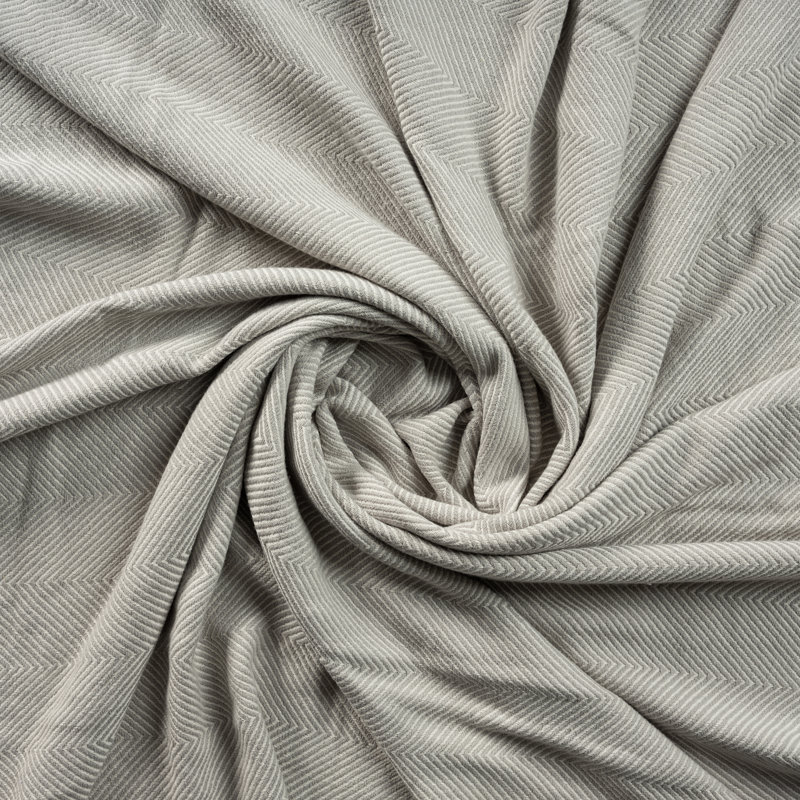 Jeté à chevrons 100% coton Vincenza, Gris