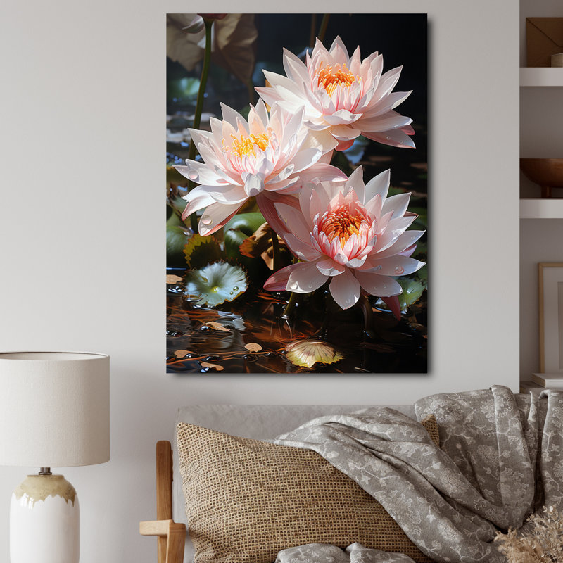 Caisi Égypte lotus sérénité II, reproduction d'art sur toile, H 32 po x l 16 po x P 1 po, Toile tendue