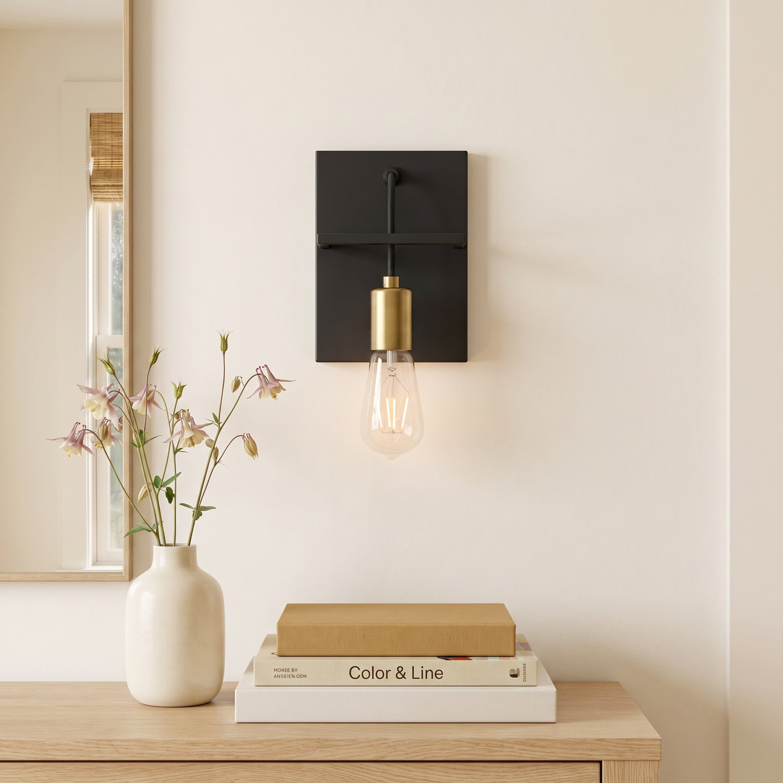 Tae Single Light Dimmable Armed Sconce, No Bulb