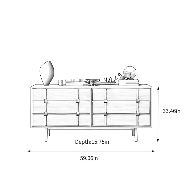 Grande armoire de rangement dans le salon, H 33,46 po x l 59,06 po x P 15,75 po