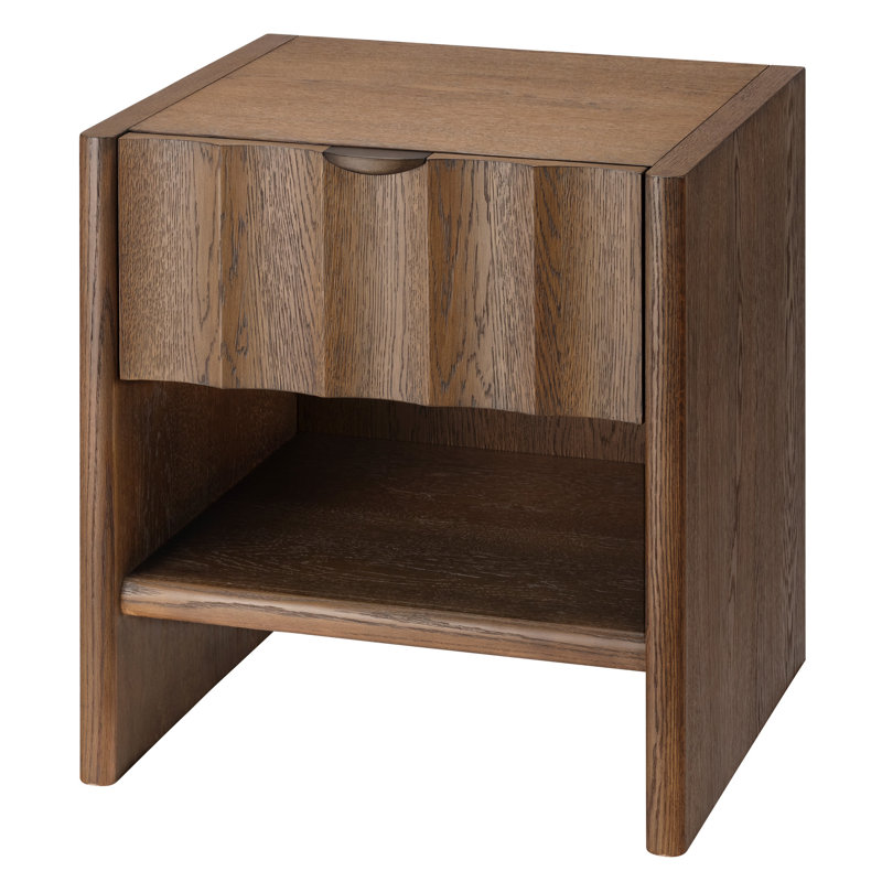 Finley 1 - Drawer Solid Wood Nightstand, Brown Sugar Oak