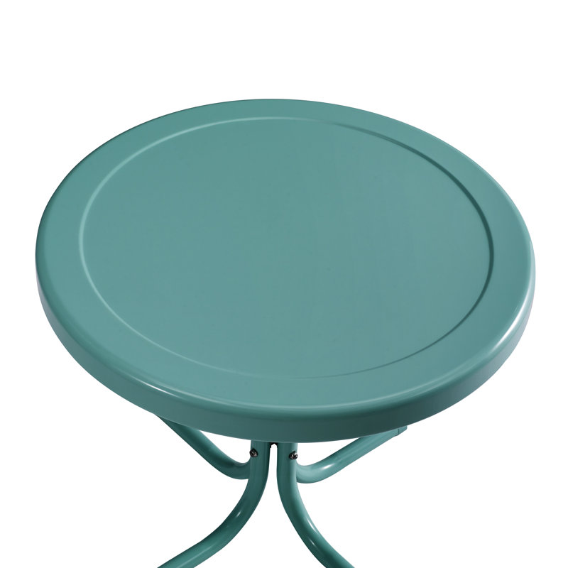 Table d'appoint en acier Burley, Satin bleu pastel