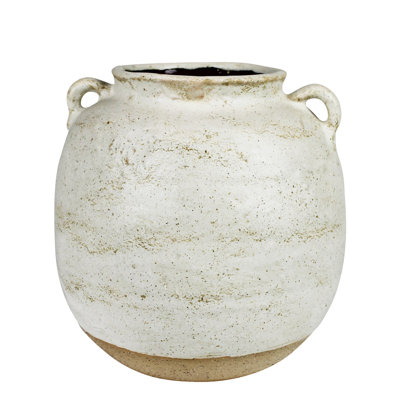 Pot avec poignées, céramique, blanc - petit