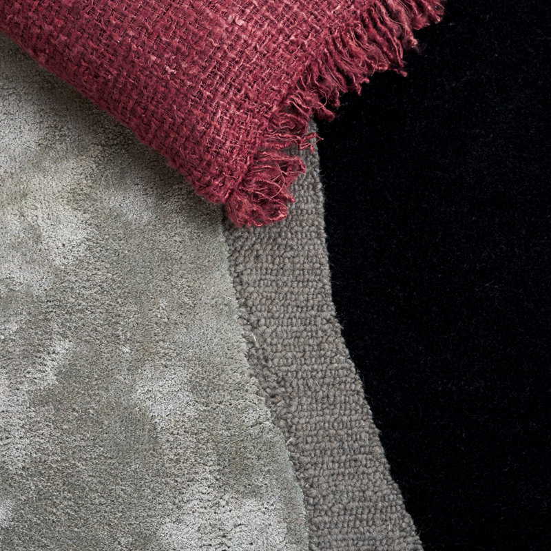 Nouveauté 150: 80% laine touffetée à la main; Tapis abstrait 20% viscose, Novateur 6 pi x 9 pi