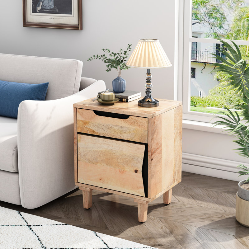 Natural Wood Nightstand
