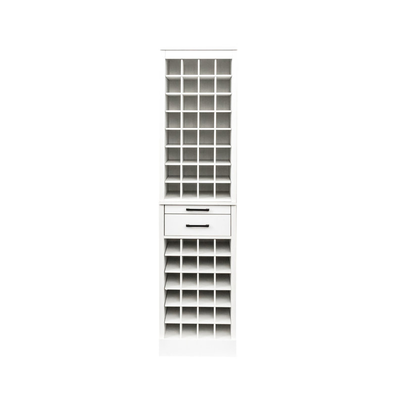 Armoire à vin modulaire 32 po avec conception de ligne simple, l 16,22 po x l 17,44 po x H 35,9 po, panneau de particules et finition foncée, droite +