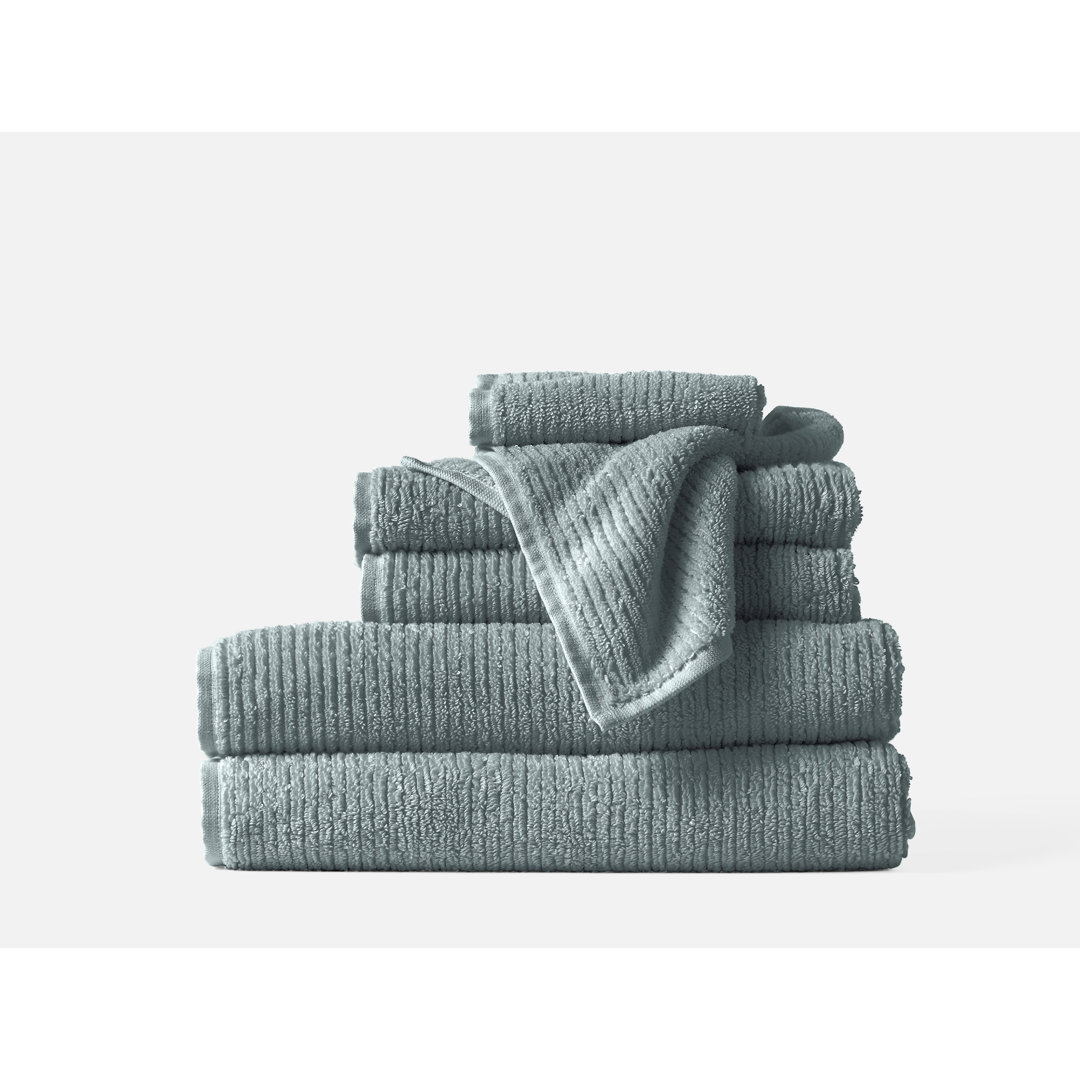 Temescal Organic Ribbed 6pc Towel Set Coyuchi 