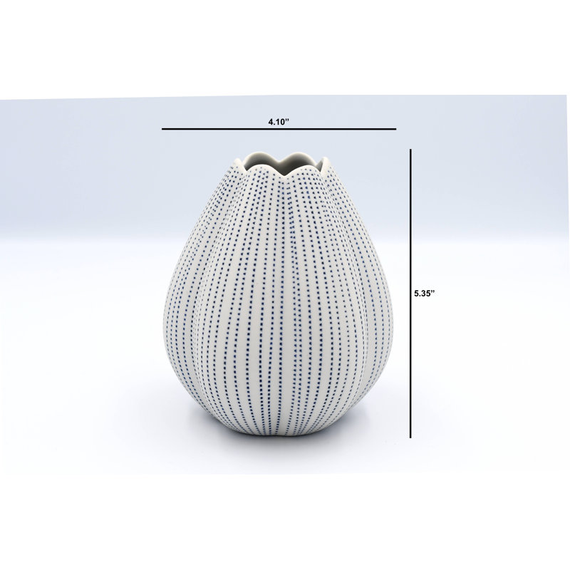 Vase de table Aliva, Bleu, H 5,4 po x l 4,1 po x P 4,1 po